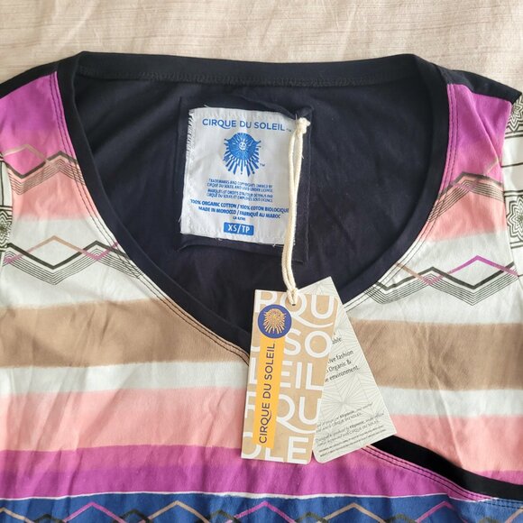 Cirque du Soleil Abstract Colorful T-Shirt, Festival Boho Top, Size XS - Picture 3 of 5